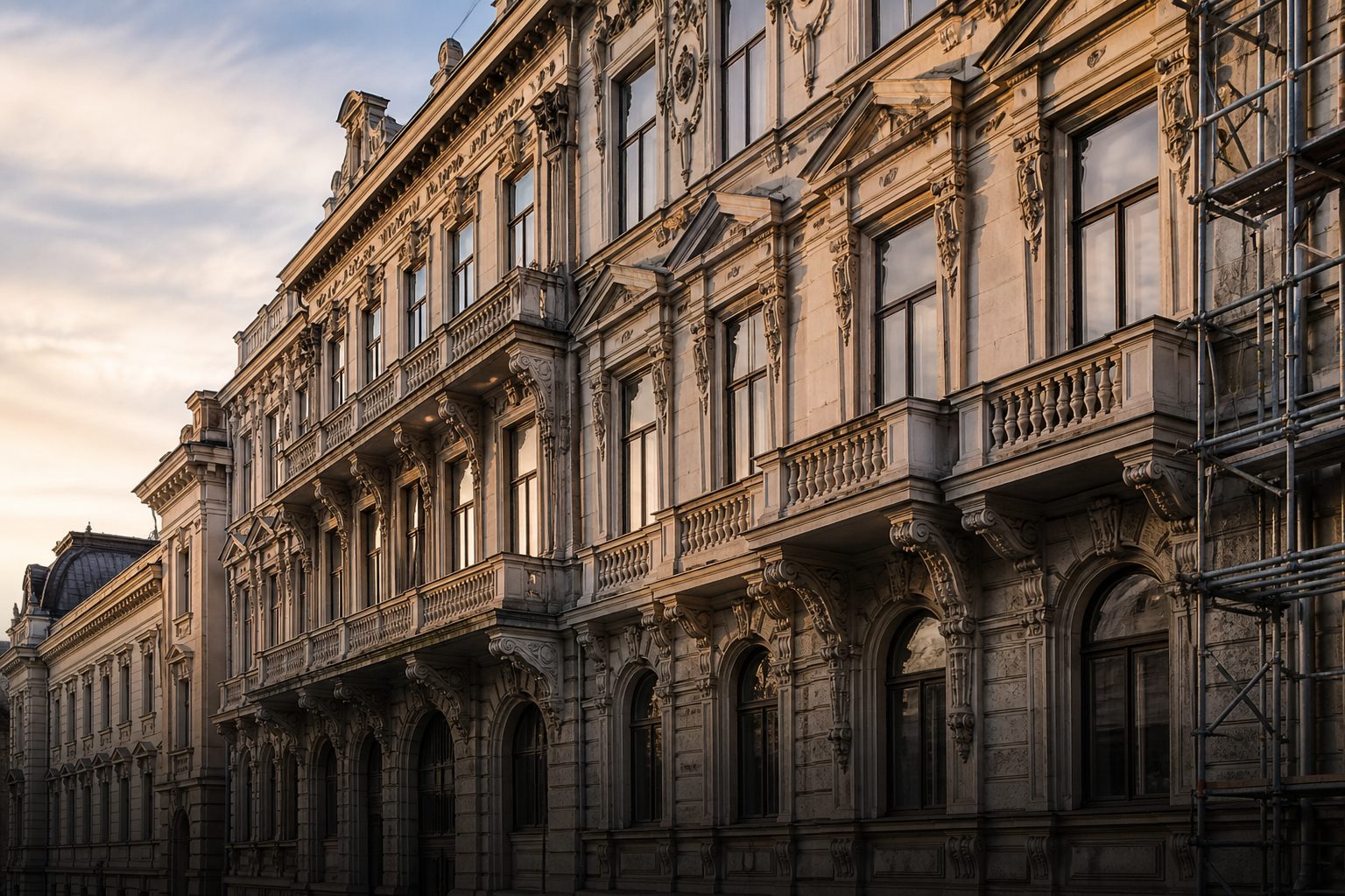 Illusztráció: történeti épület felújítás alatt